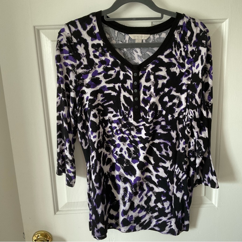 Laura Ashley Three Quarter Sleeve Blouse, Size Large